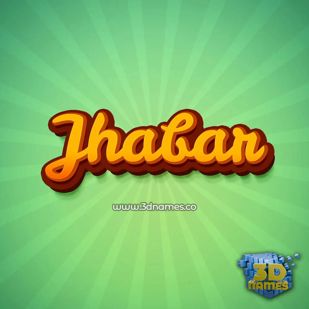 jhabar in Green Rays style - 3D name wallpaper