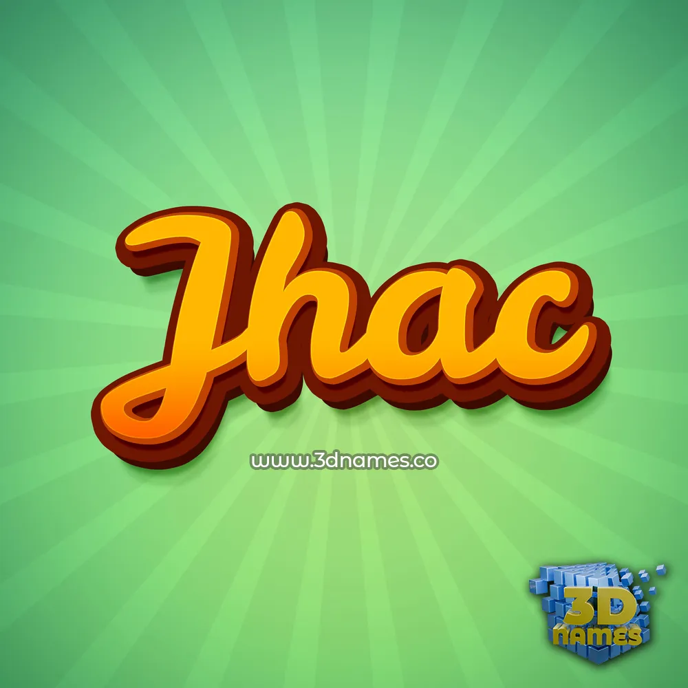 jhac in Green Rays style - 3D name wallpaper