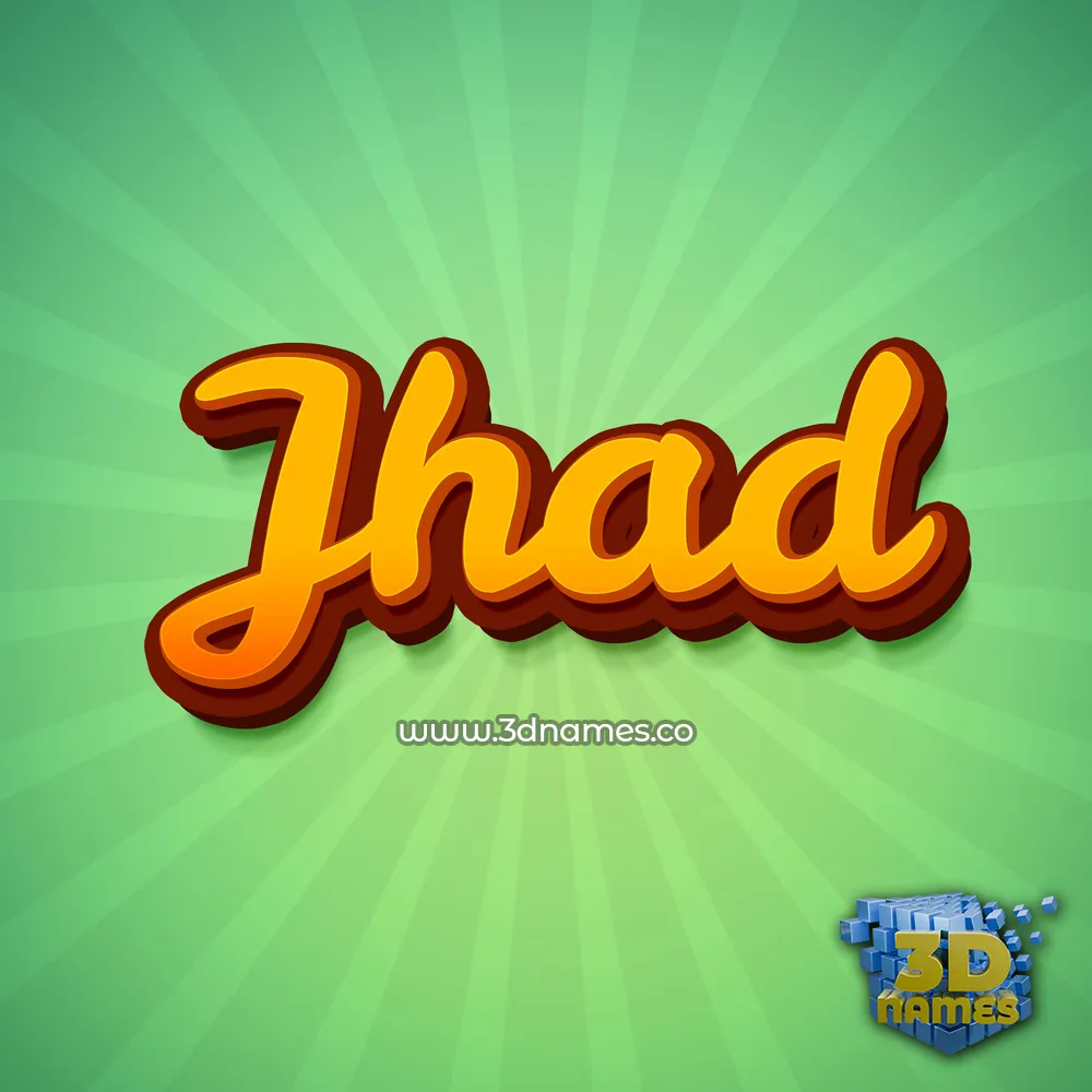 jhad in Green Rays style - 3D name wallpaper