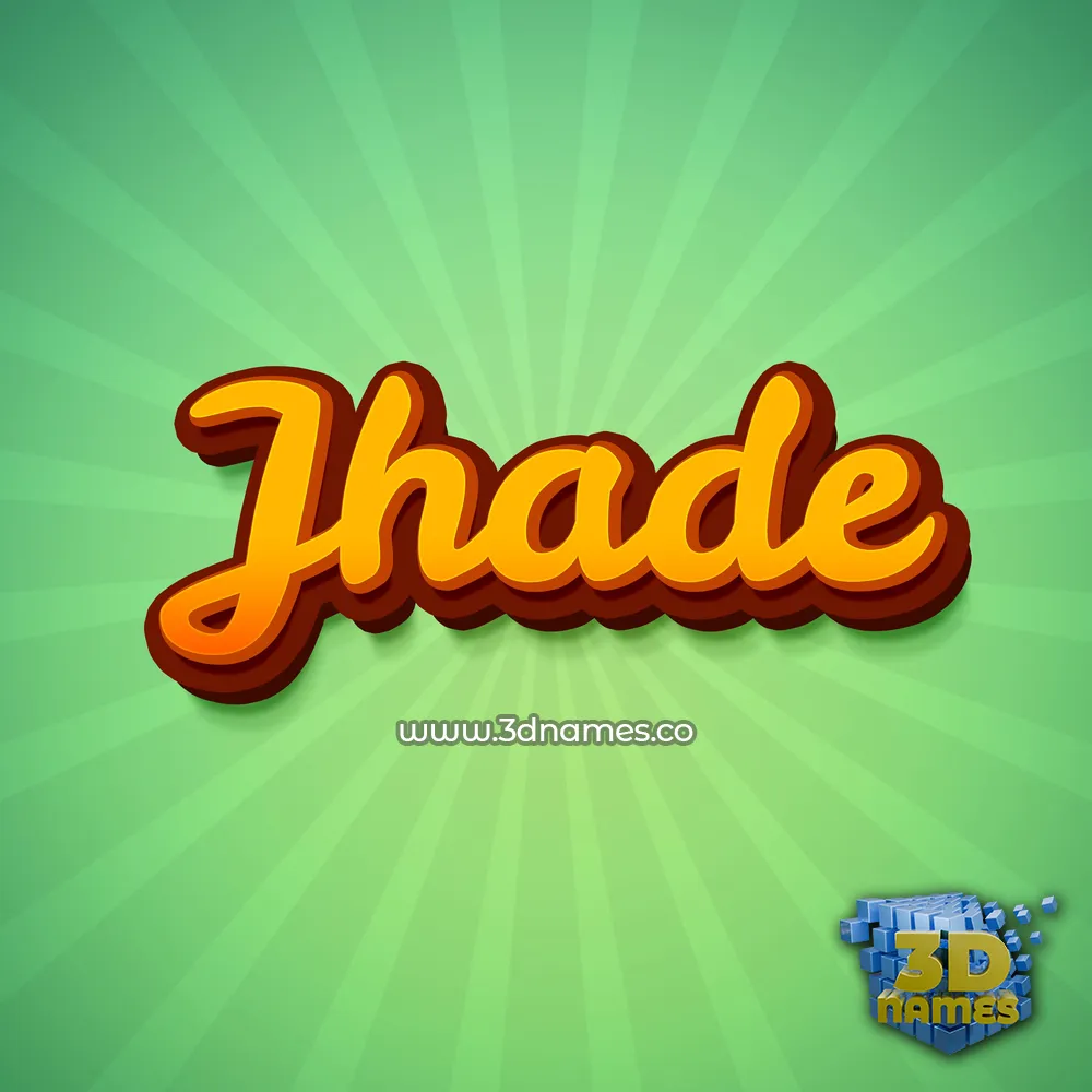 jhade in Green Rays style - 3D name wallpaper