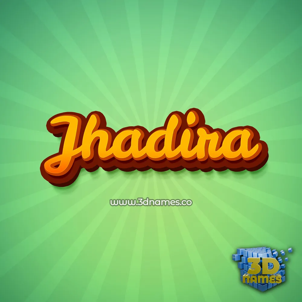 jhadira in Green Rays style - 3D name wallpaper