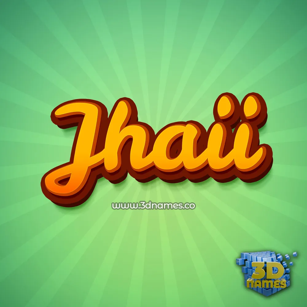 jhaii in Green Rays style - 3D name wallpaper
