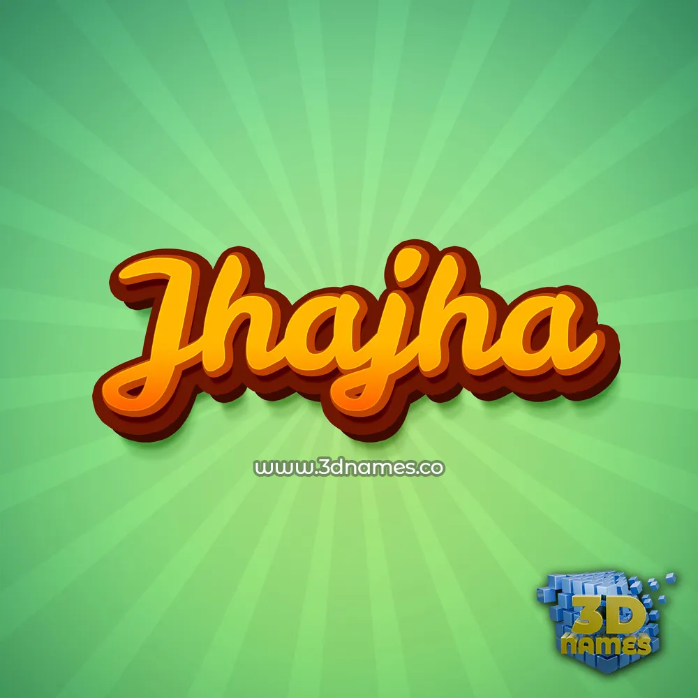 jhajha in Green Rays style - 3D name wallpaper