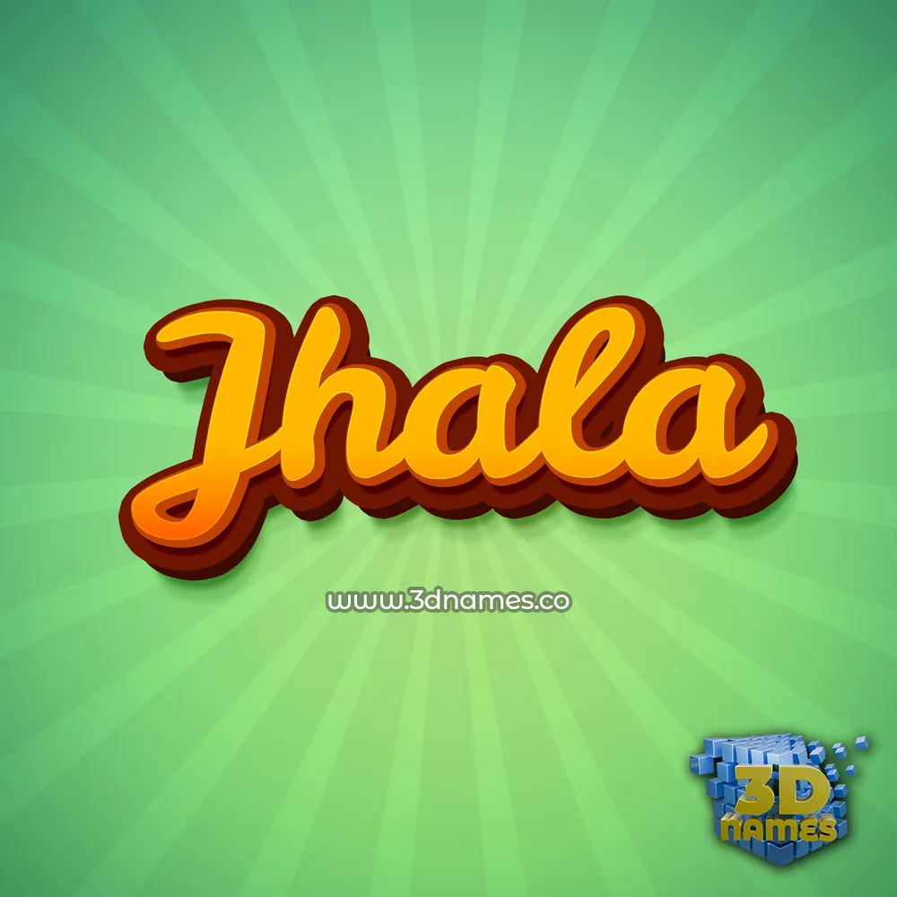 jhala in Green Rays style - 3D name wallpaper