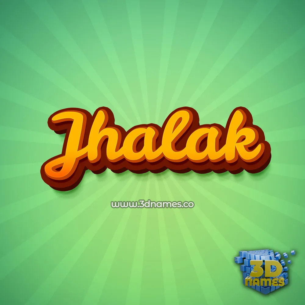 jhalak in Green Rays style - 3D name wallpaper