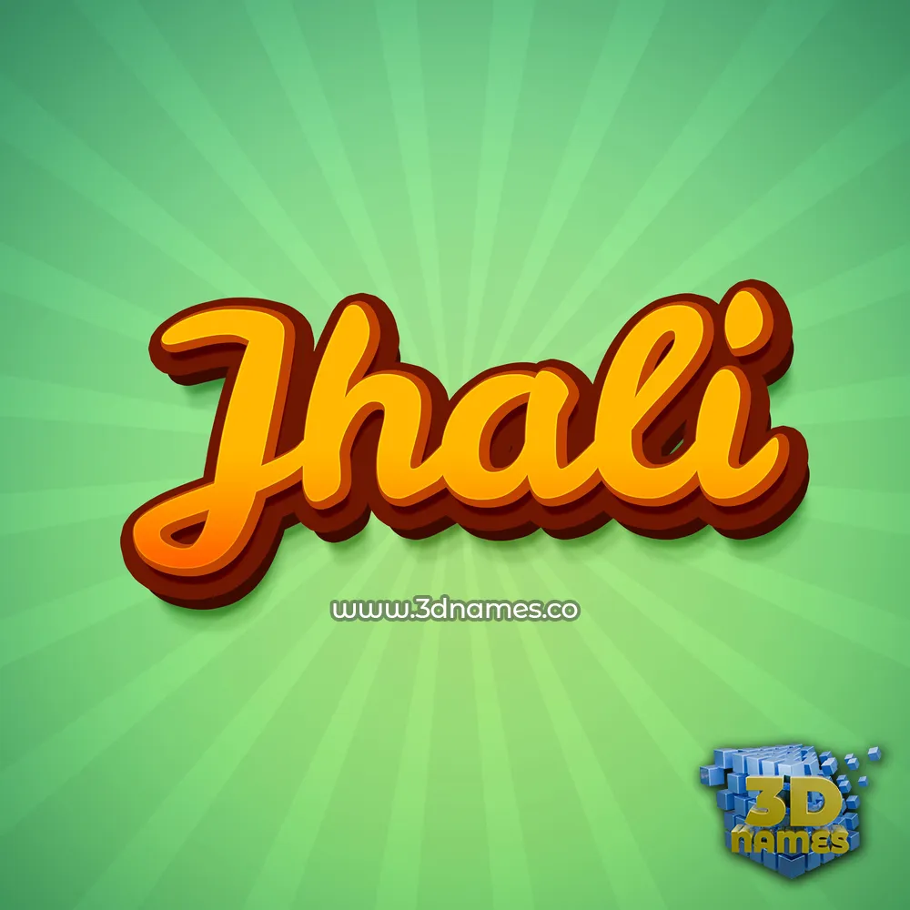 jhali in Green Rays style - 3D name wallpaper