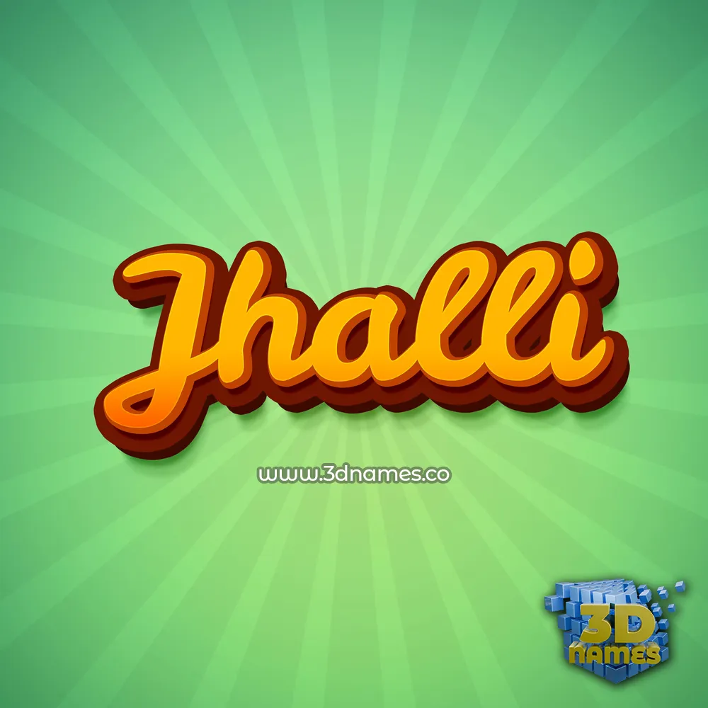 jhalli in Green Rays style - 3D name wallpaper