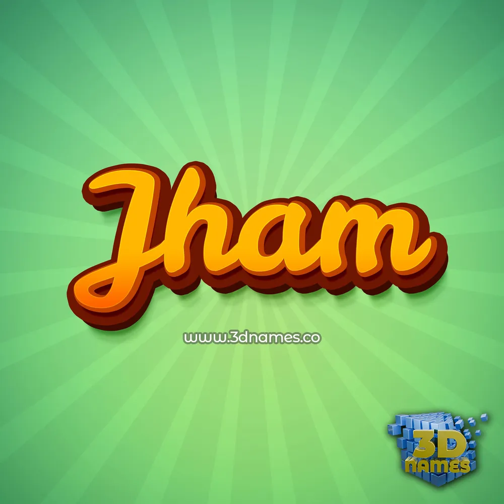 jham in Green Rays style - 3D name wallpaper