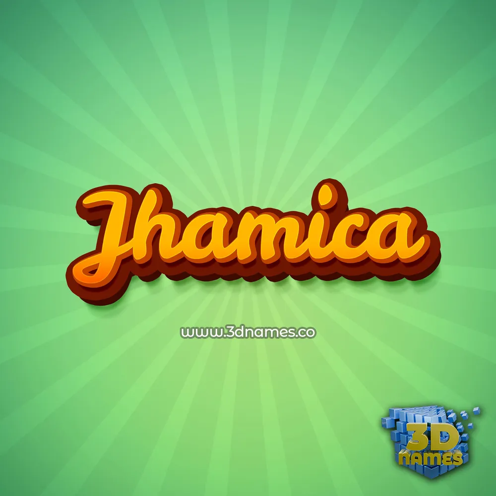 jhamica in Green Rays style - 3D name wallpaper