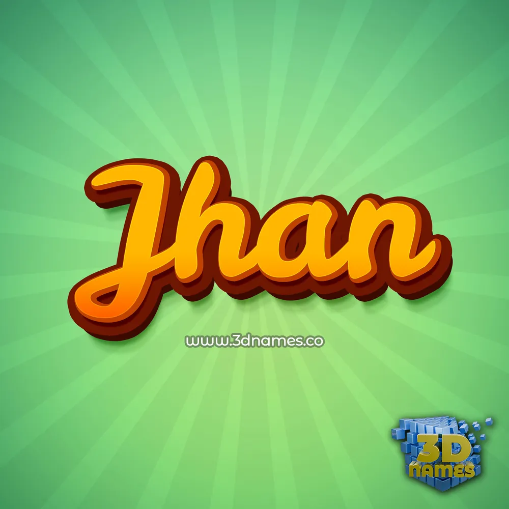 jhan in Green Rays style - 3D name wallpaper