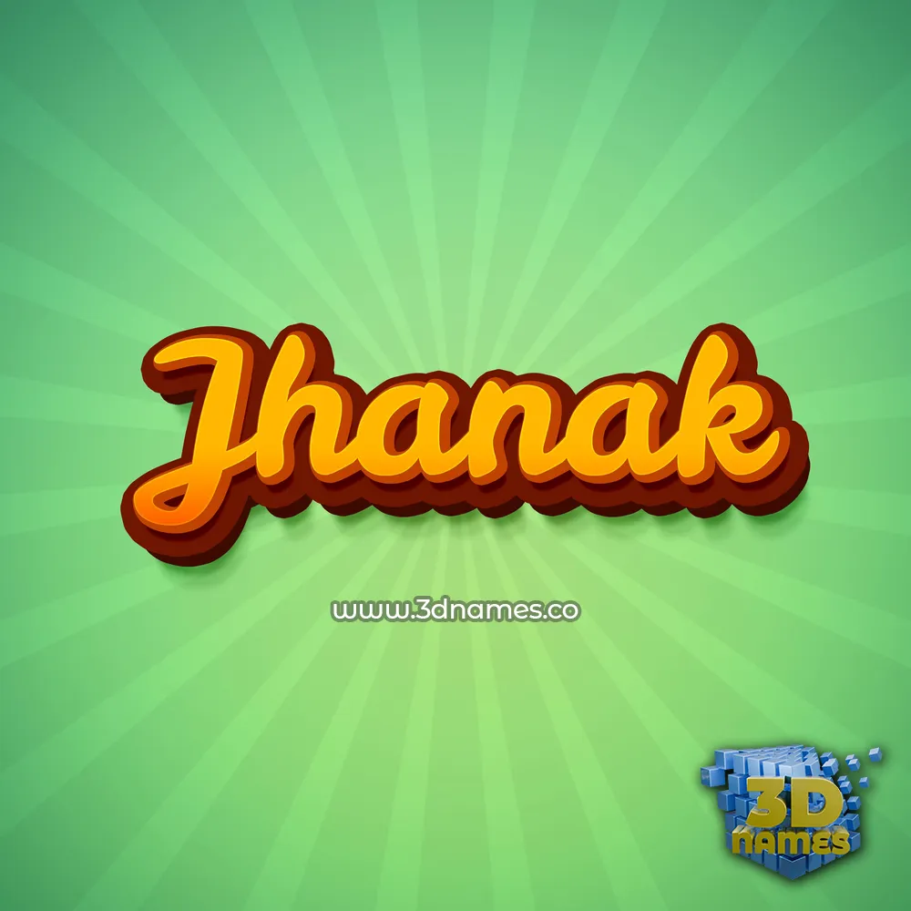 jhanak in Green Rays style - 3D name wallpaper