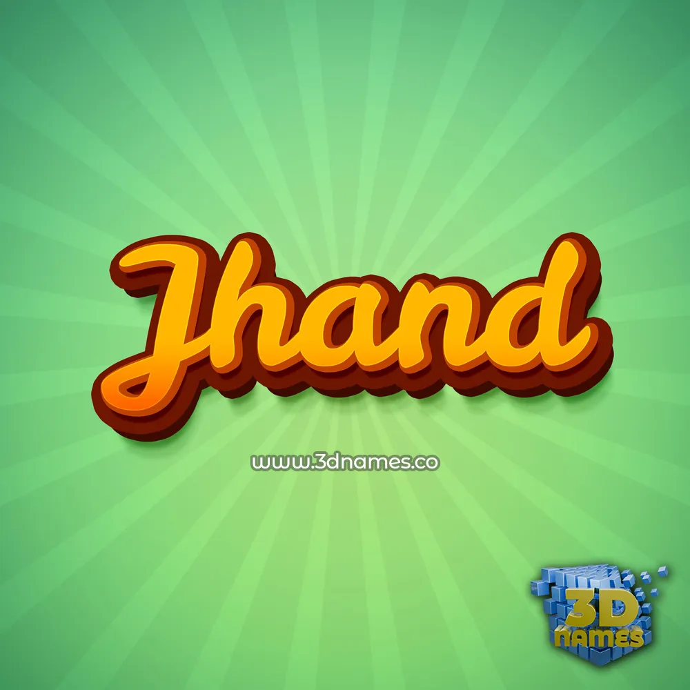 jhand in Green Rays style - 3D name wallpaper