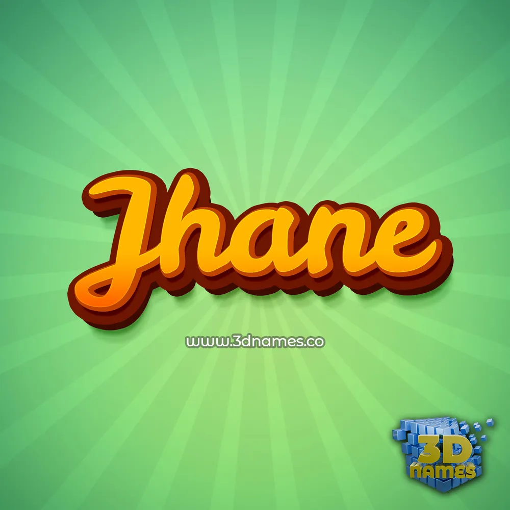 jhane in Green Rays style - 3D name wallpaper