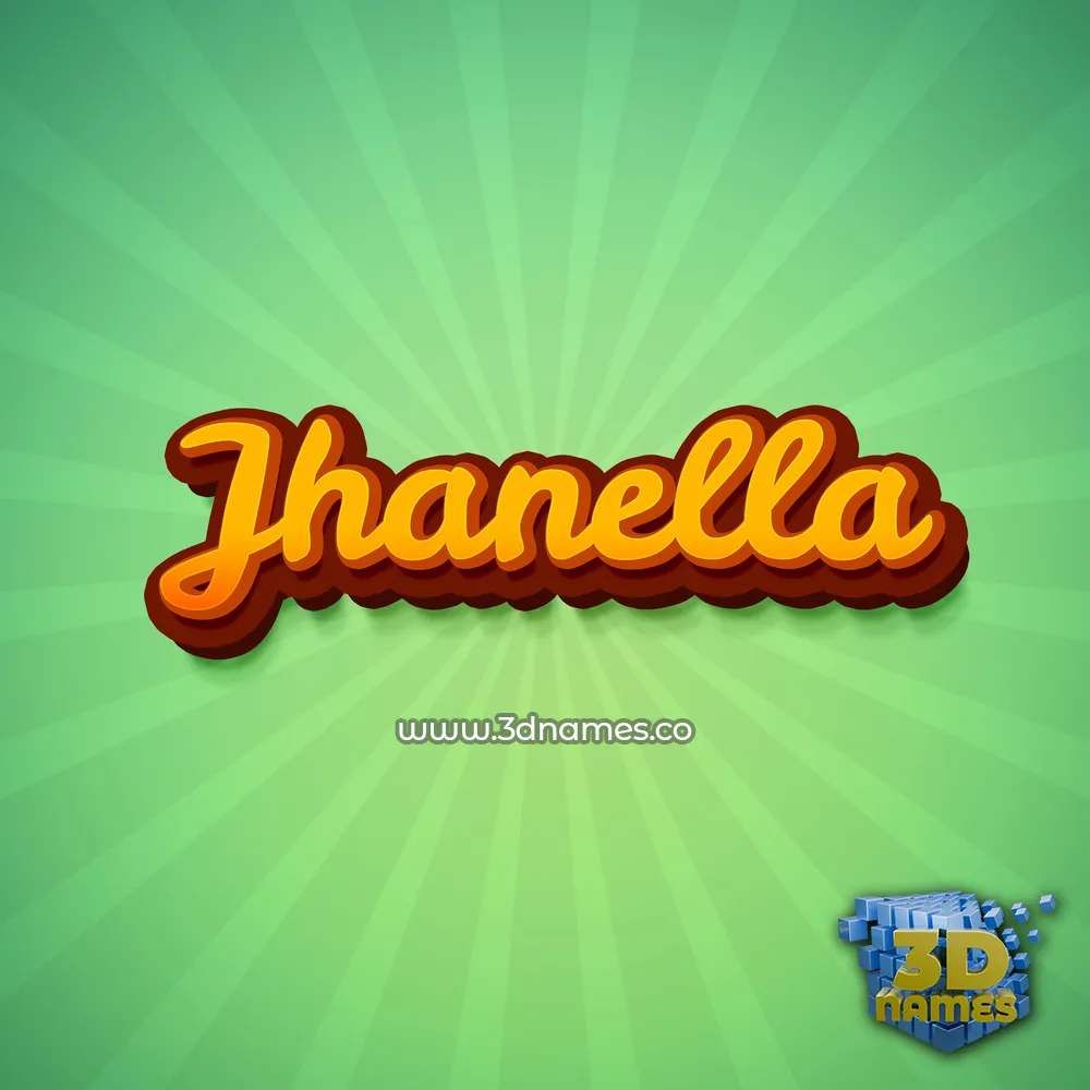jhanella in Green Rays style - 3D name wallpaper