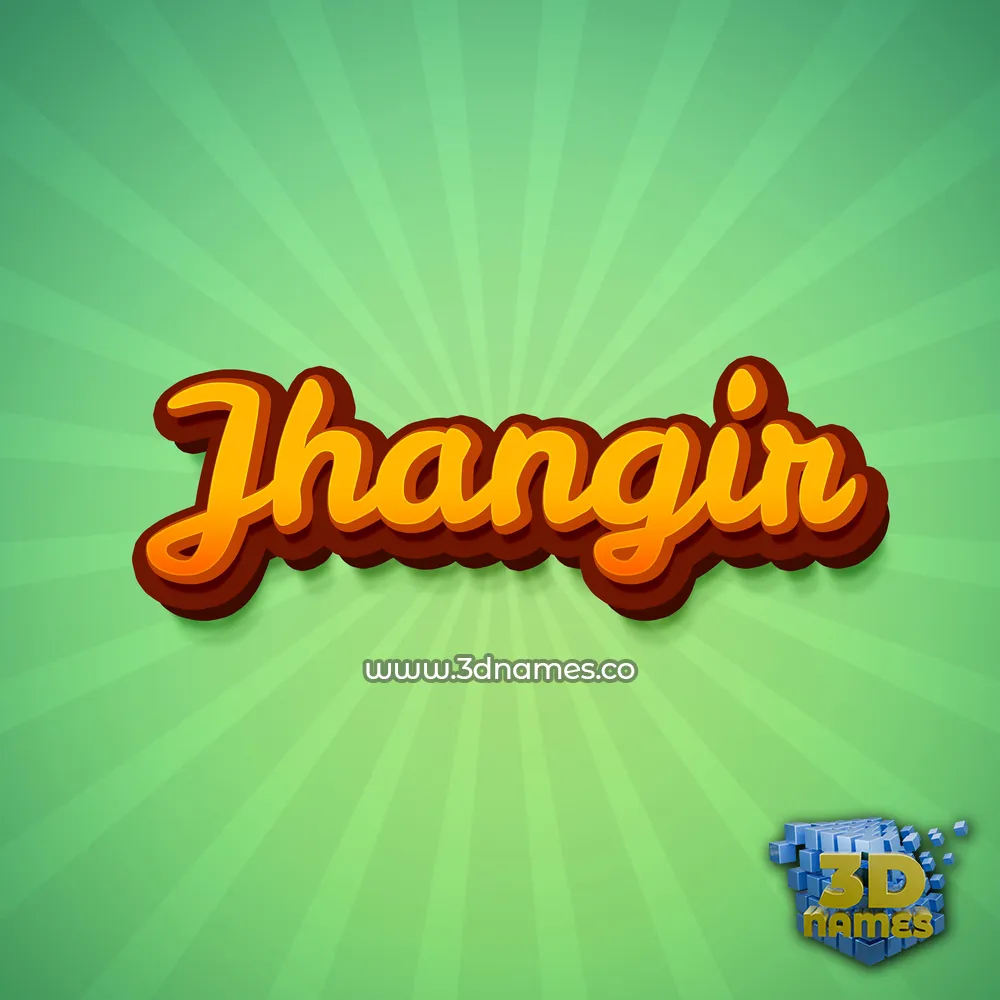 jhangir in Green Rays style - 3D name wallpaper