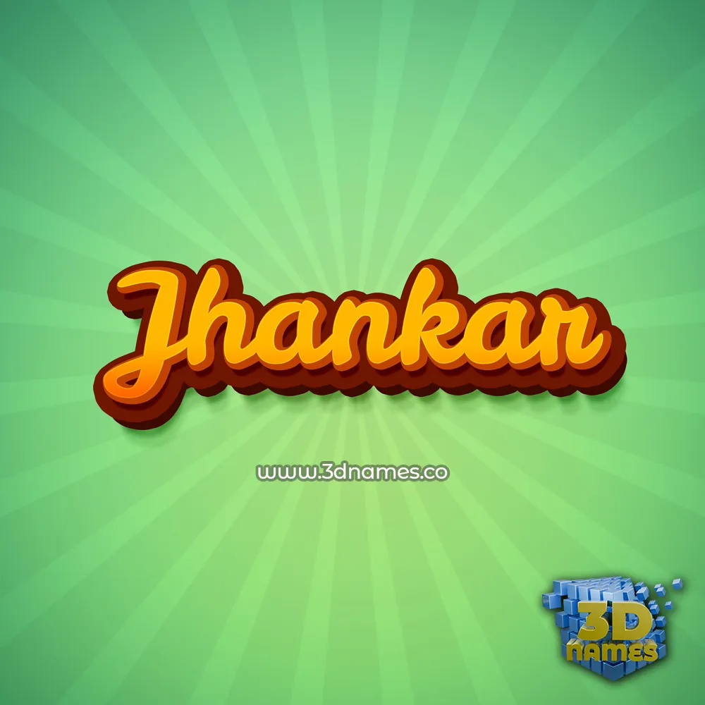 jhankar in Green Rays style - 3D name wallpaper