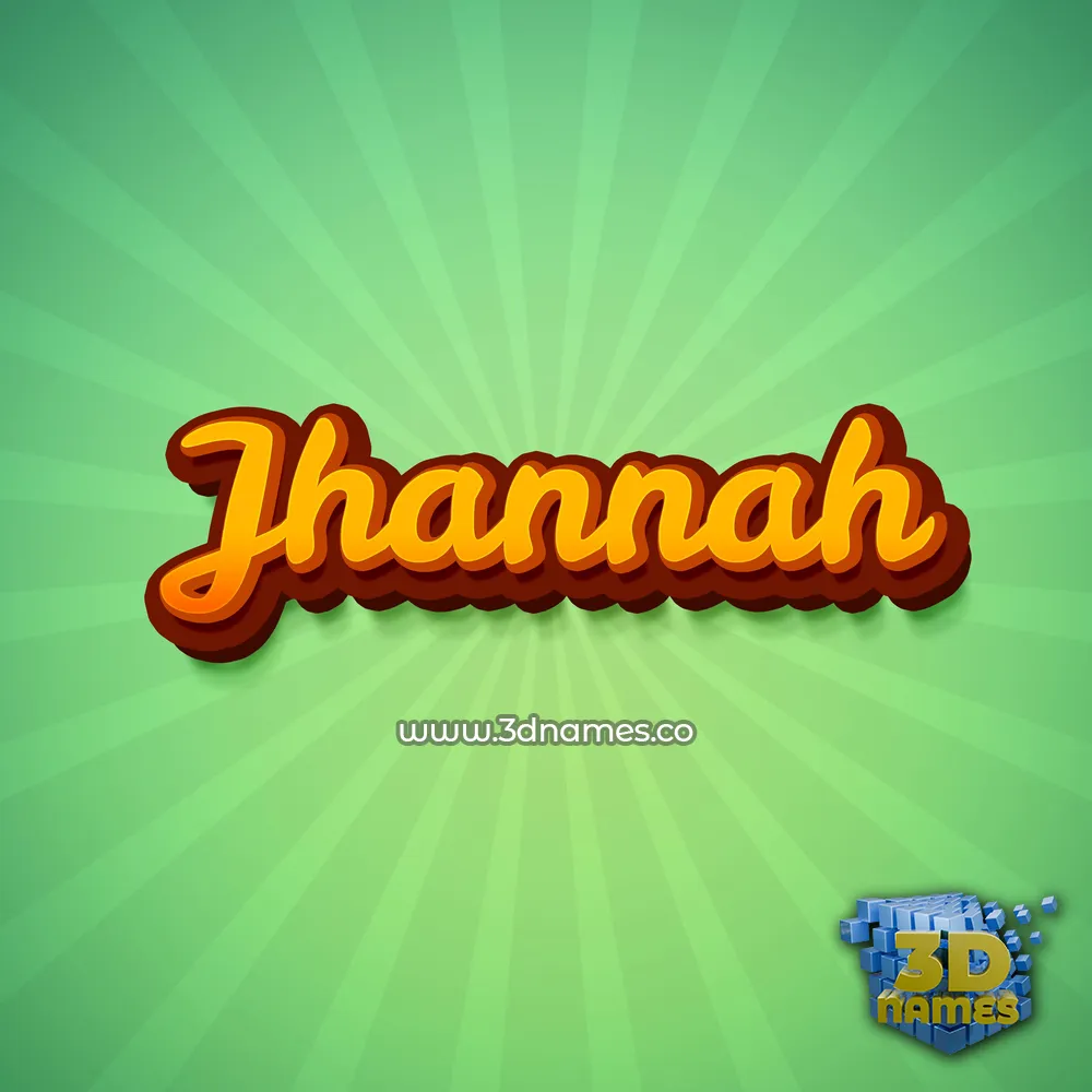 jhannah in Green Rays style - 3D name wallpaper