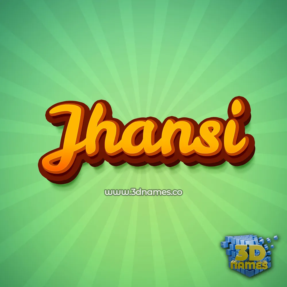 jhansi in Green Rays style - 3D name wallpaper