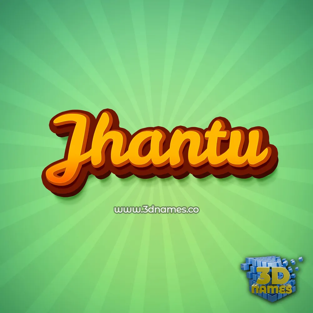 jhantu in Green Rays style - 3D name wallpaper