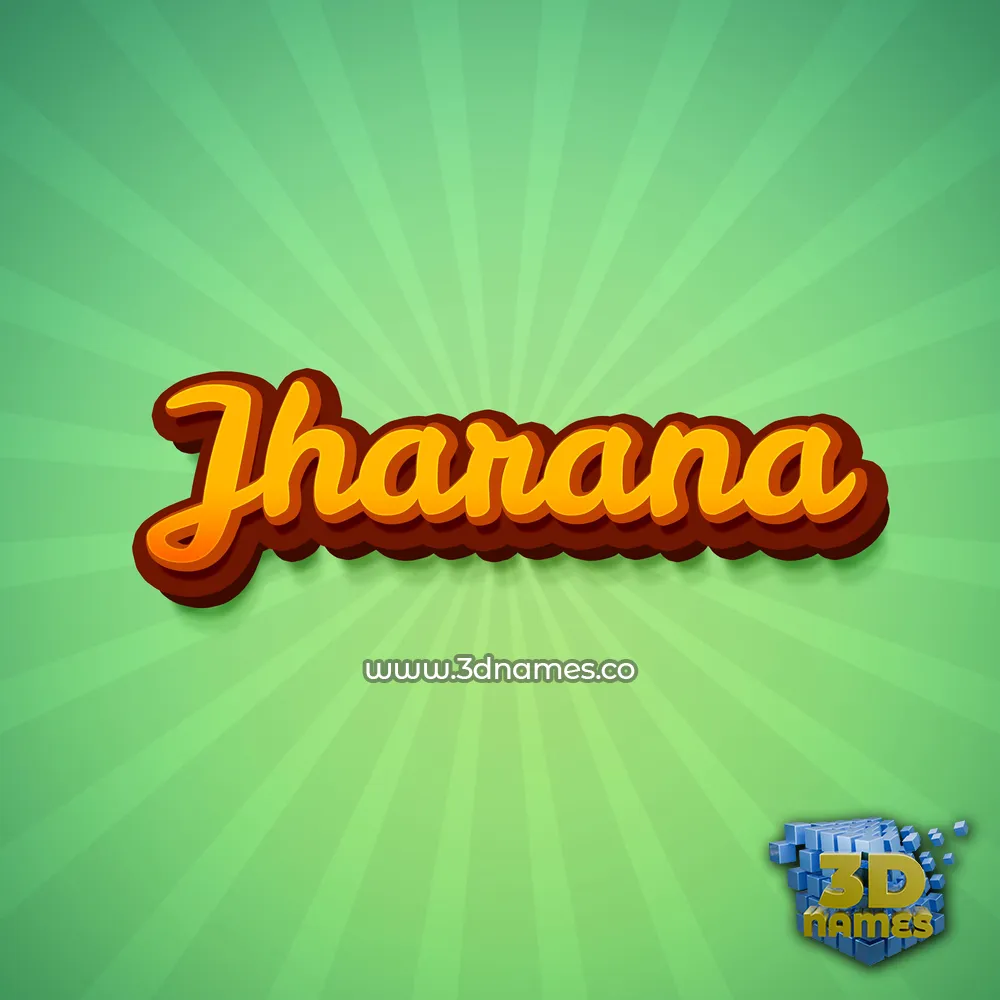 jharana in Green Rays style - 3D name wallpaper