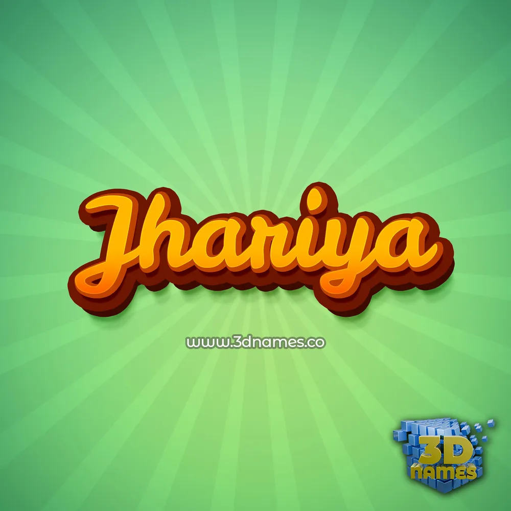 jhariya in Green Rays style - 3D name wallpaper