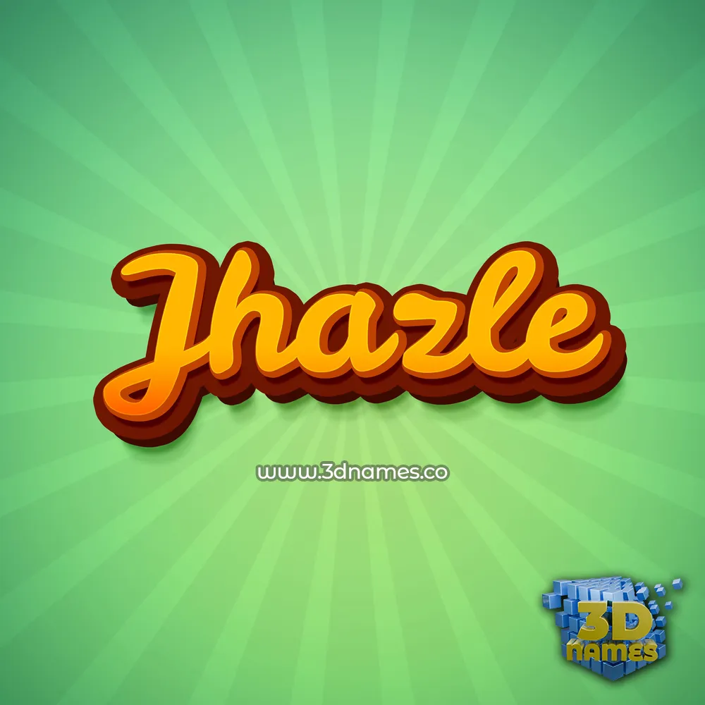 jhazle in Green Rays style - 3D name wallpaper