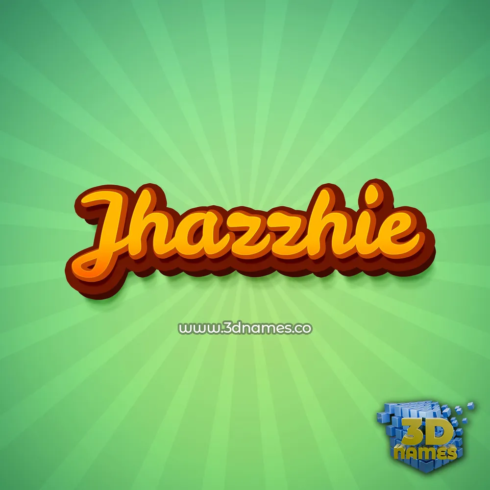 jhazzhie in Green Rays style - 3D name wallpaper