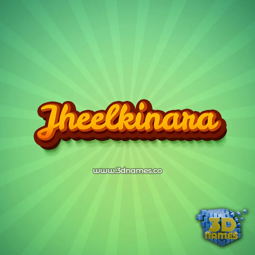 jheelkinara in Green Rays style - 3D name wallpaper