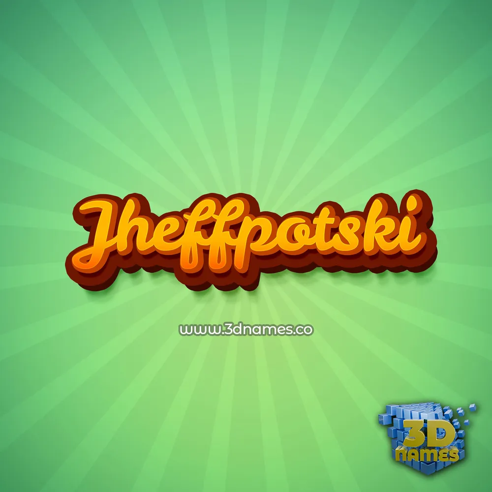 jheffpotski in Green Rays style - 3D name wallpaper