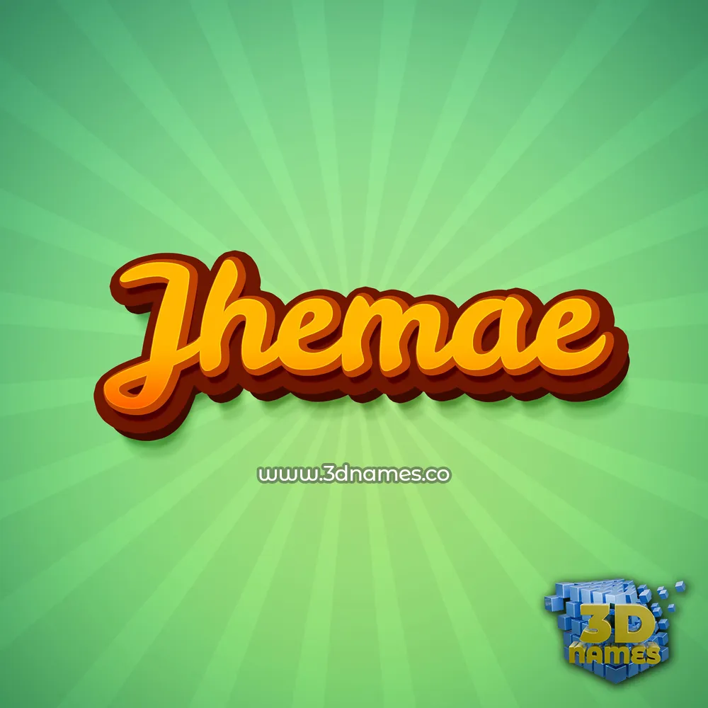 jhemae in Green Rays style - 3D name wallpaper
