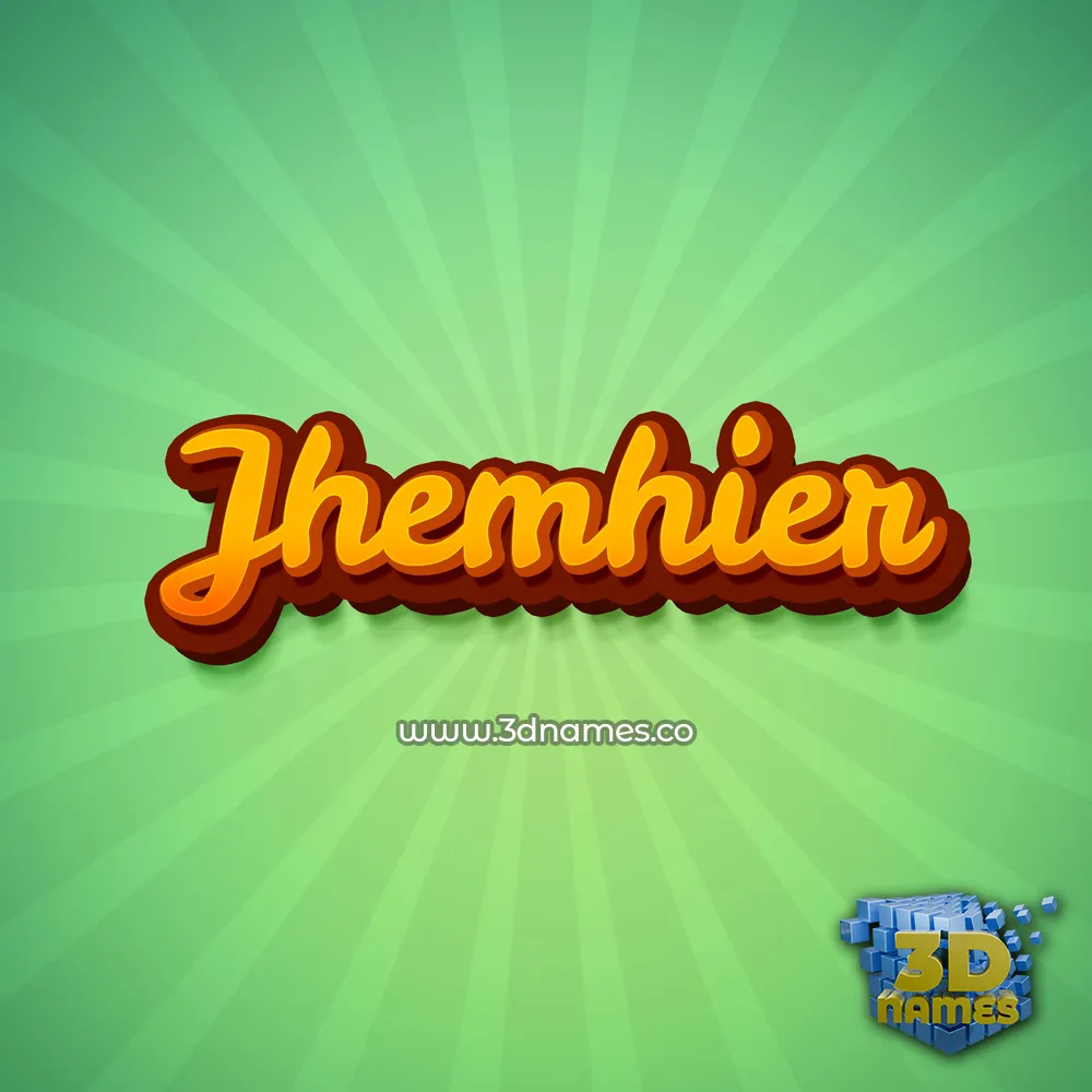 jhemhier in Green Rays style - 3D name wallpaper