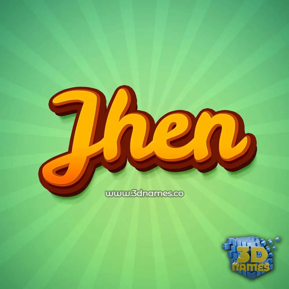 jhen in Green Rays style - 3D name wallpaper