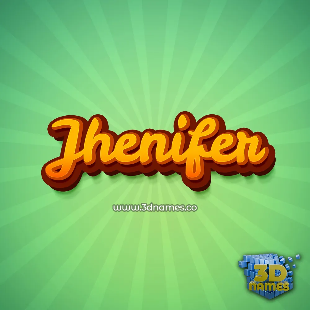 jhenifer in Green Rays style - 3D name wallpaper