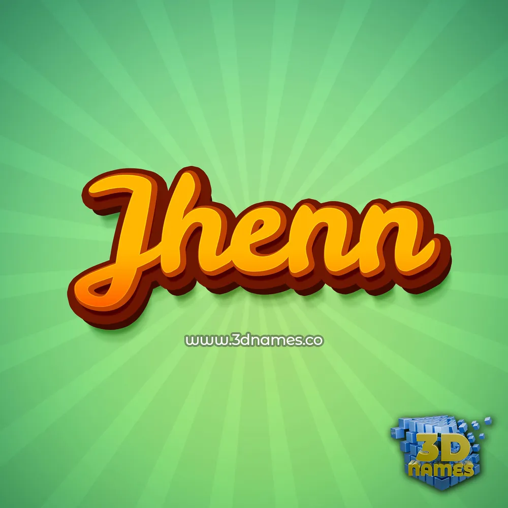jhenn in Green Rays style - 3D name wallpaper