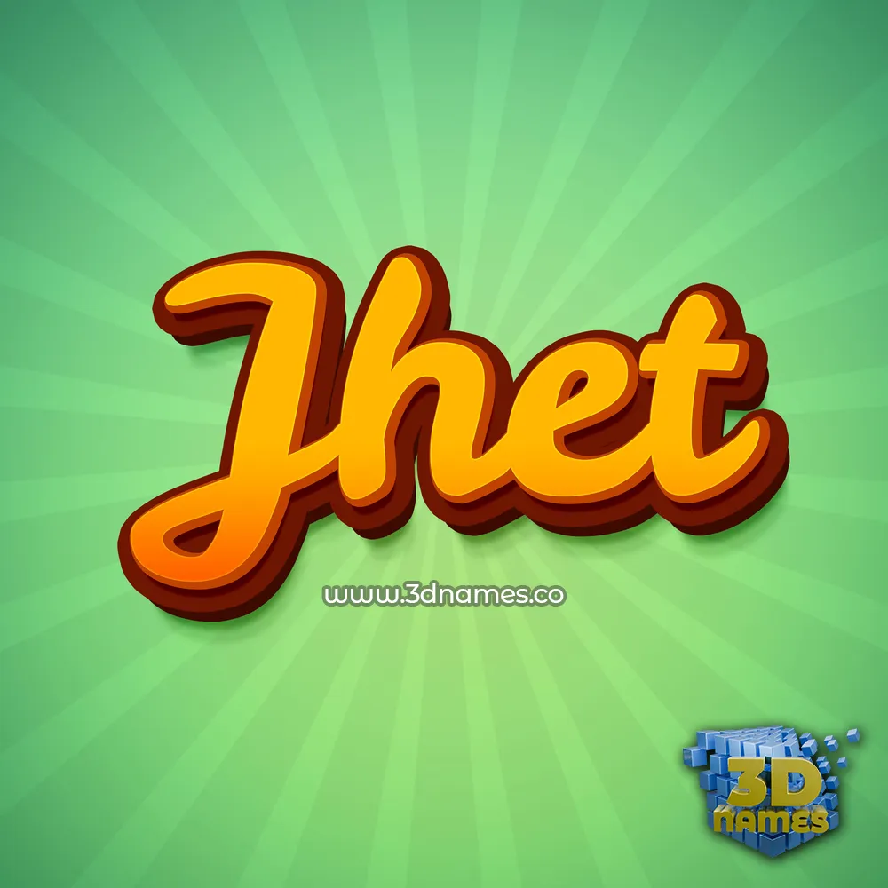 jhet in Green Rays style - 3D name wallpaper