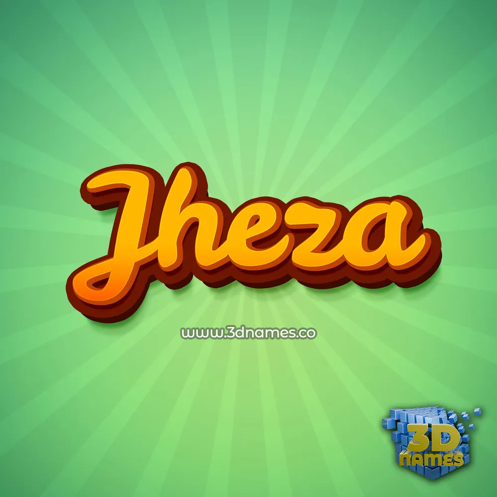 jheza in Green Rays style - 3D name wallpaper