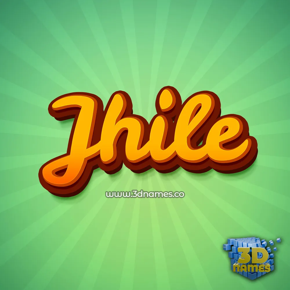 jhile in Green Rays style - 3D name wallpaper
