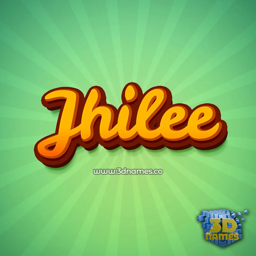 jhilee in Green Rays style - 3D name wallpaper