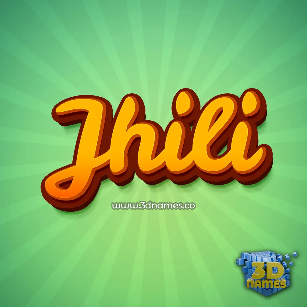 jhili in Green Rays style - 3D name wallpaper
