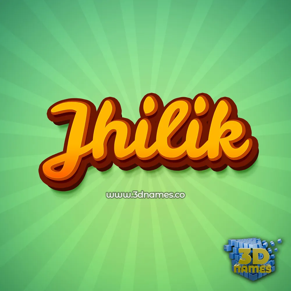 jhilik in Green Rays style - 3D name wallpaper