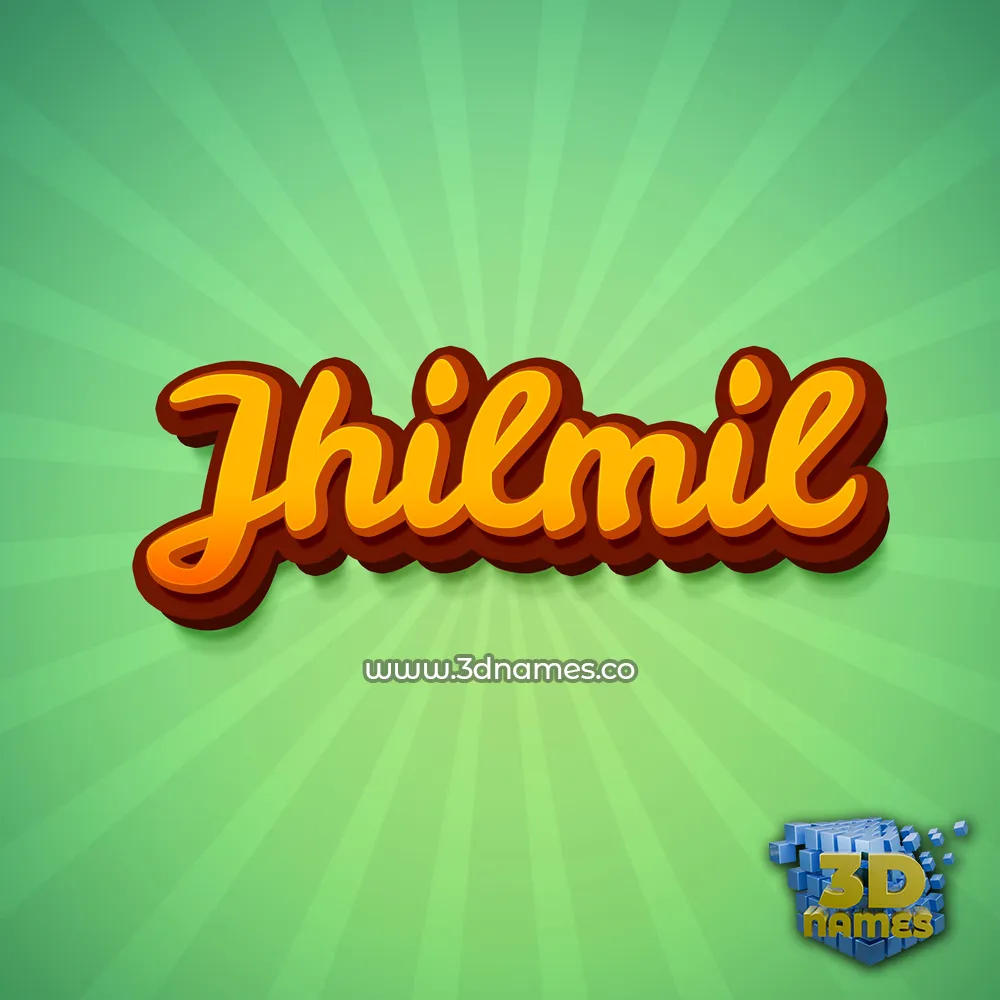 jhilmil in Green Rays style - 3D name wallpaper
