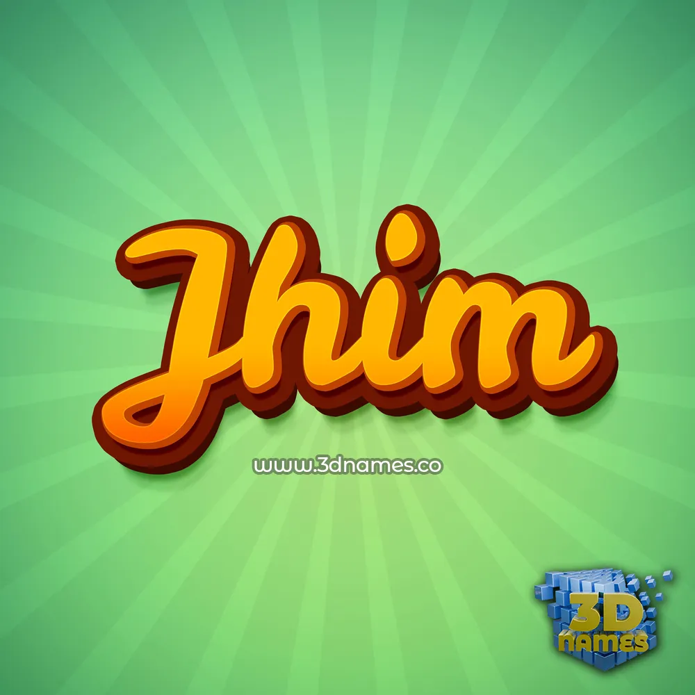 jhim in Green Rays style - 3D name wallpaper