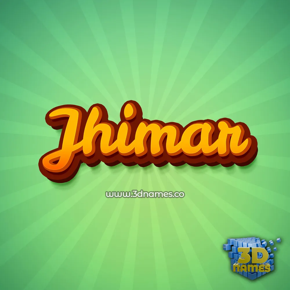 jhimar in Green Rays style - 3D name wallpaper