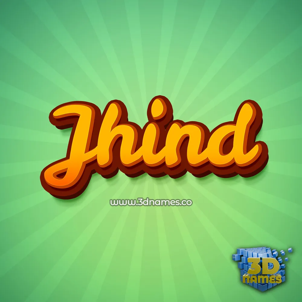 jhind in Green Rays style - 3D name wallpaper