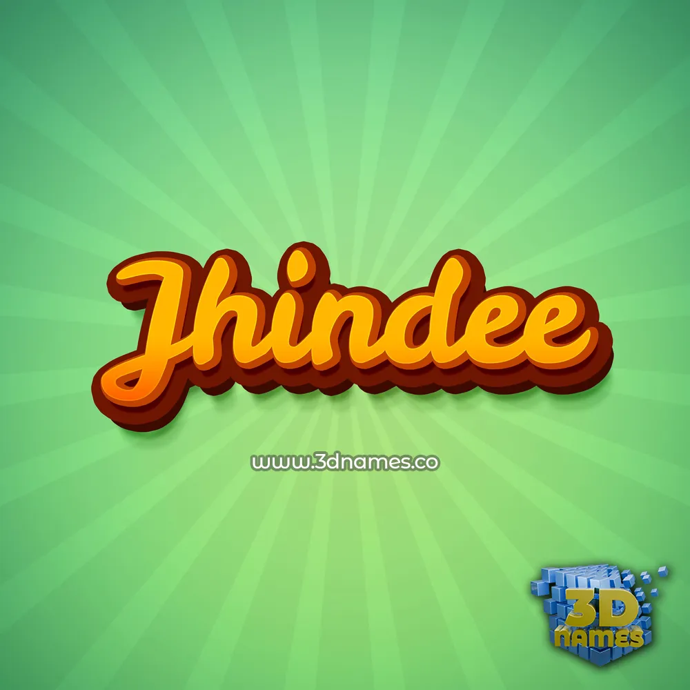 jhindee in Green Rays style - 3D name wallpaper