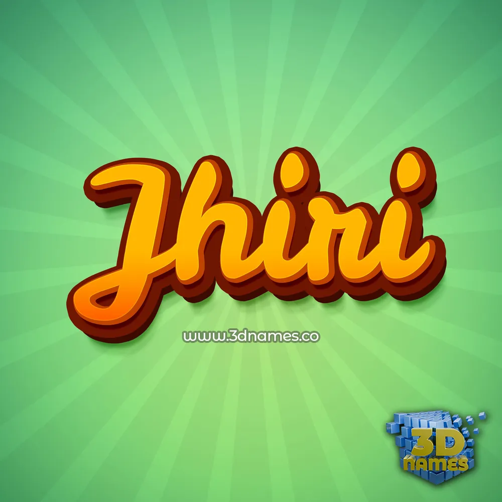jhiri in Green Rays style - 3D name wallpaper