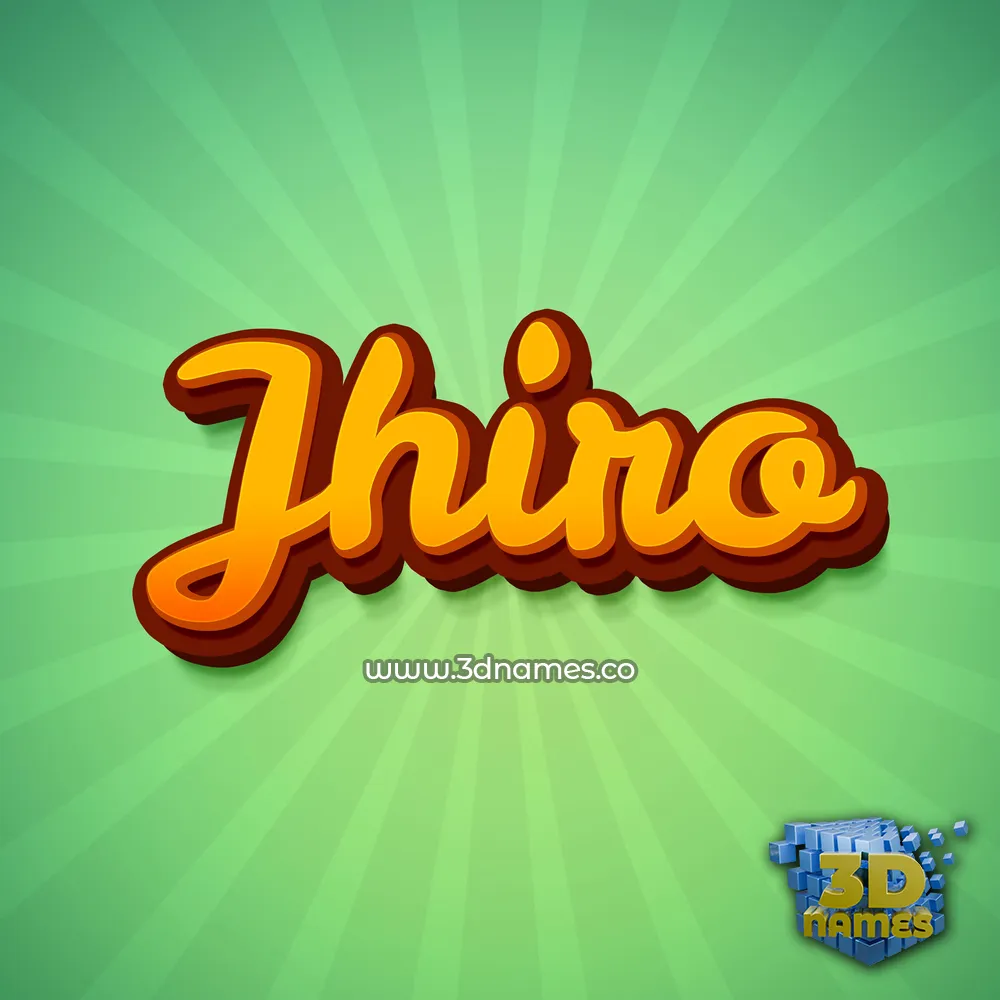 jhiro in Green Rays style - 3D name wallpaper