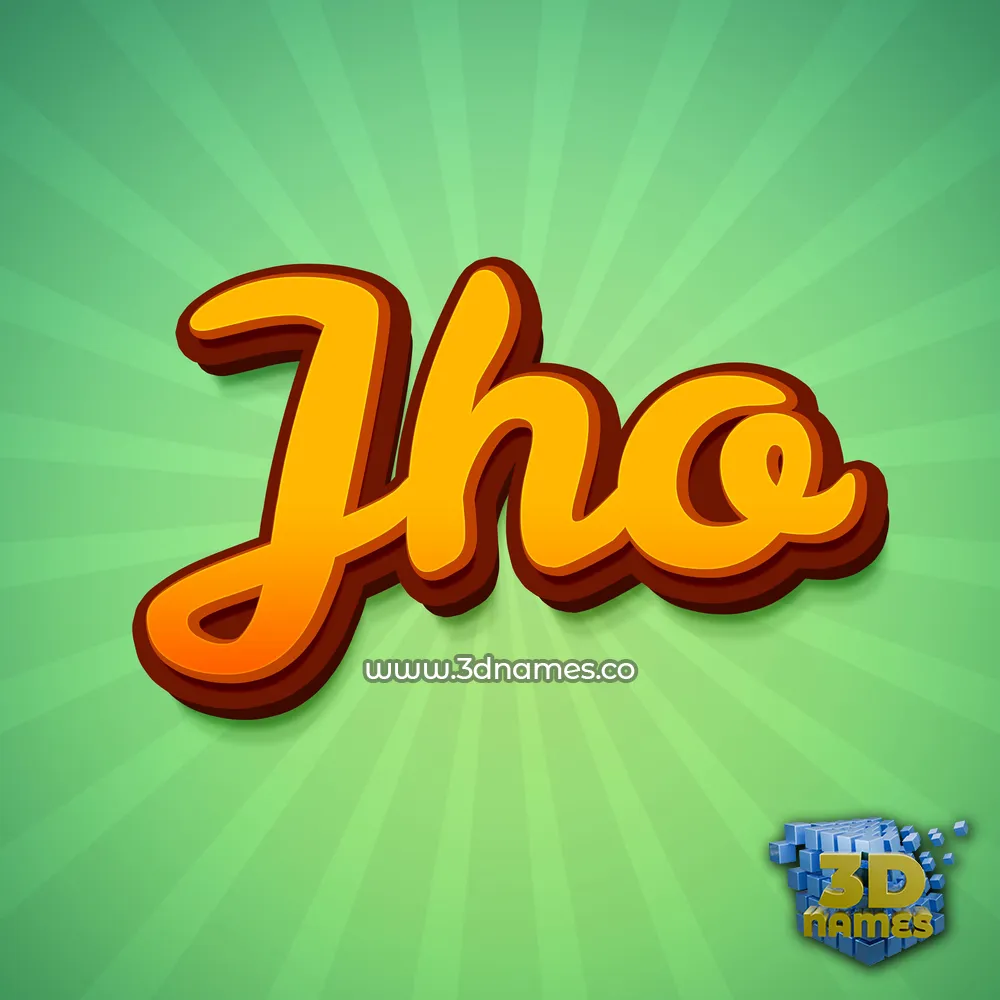 jho in Green Rays style - 3D name wallpaper