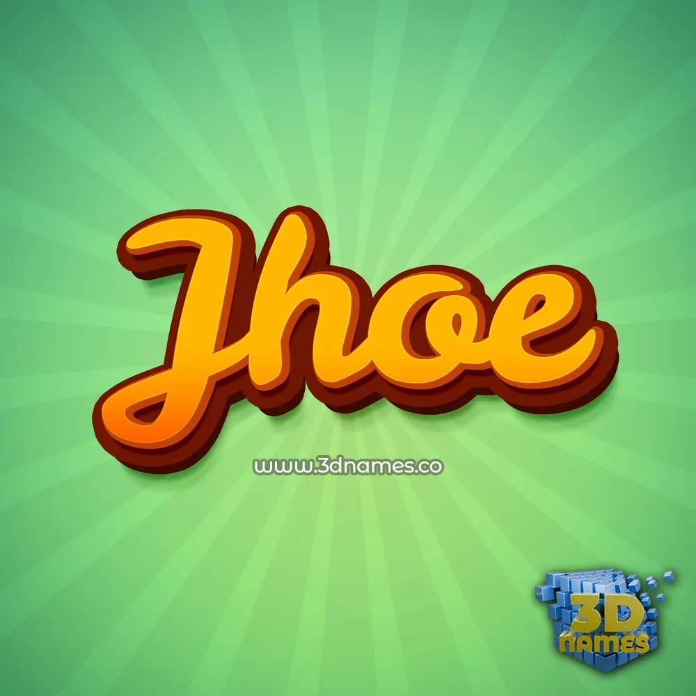 jhoe in Green Rays style - 3D name wallpaper