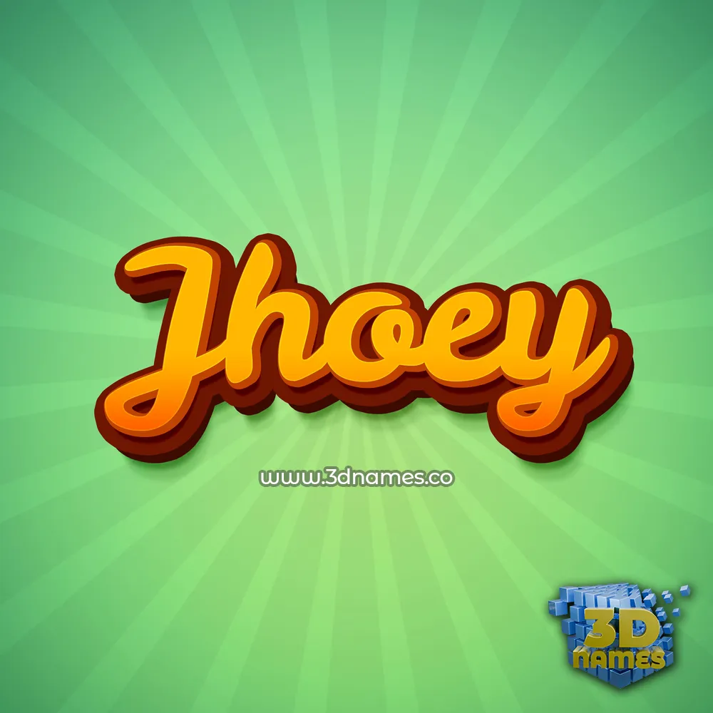 jhoey in Green Rays style - 3D name wallpaper